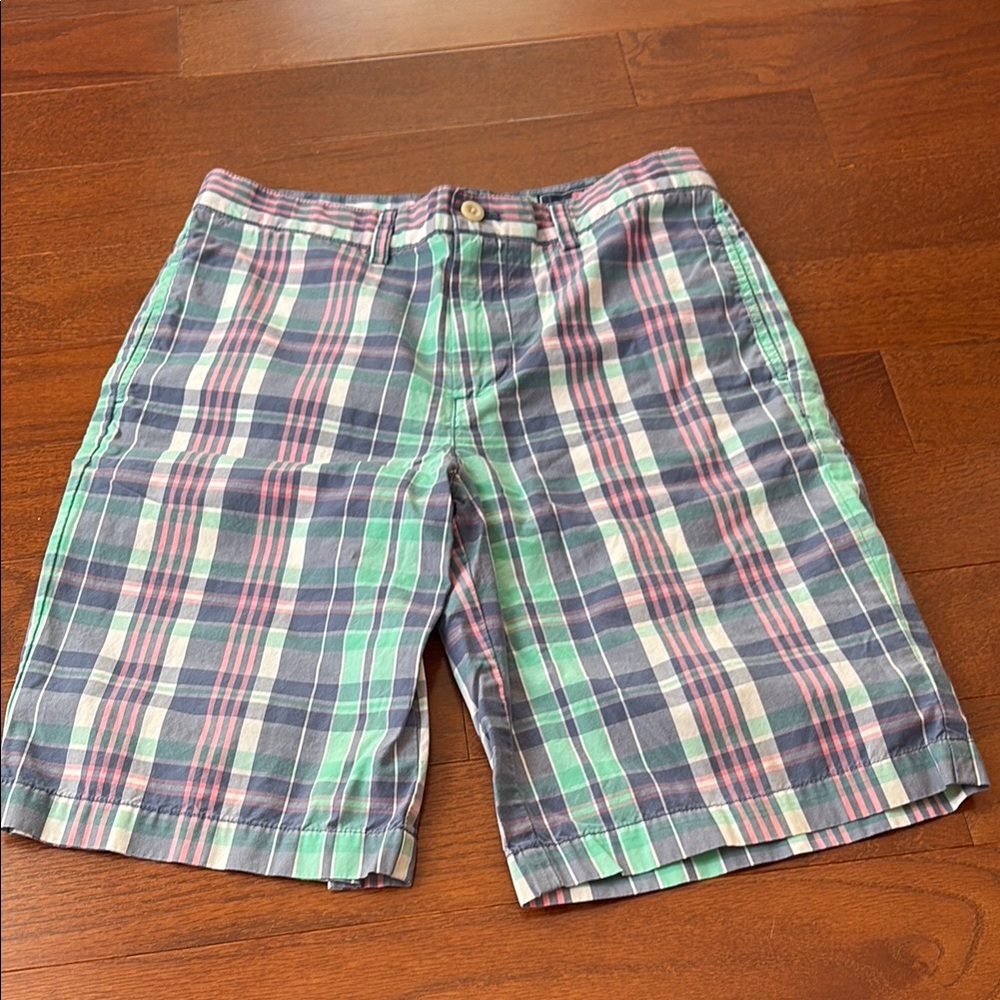Vineyard Vines Kids Plaid Shorts - Green, Blue, Pink, size 16 (fit women size 2)